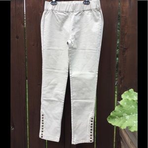 Soft Surroundings, XSP, Tan Pants w/ Snap Detail